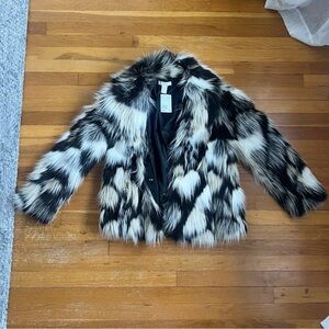 NWT H&M furry/leather jacket